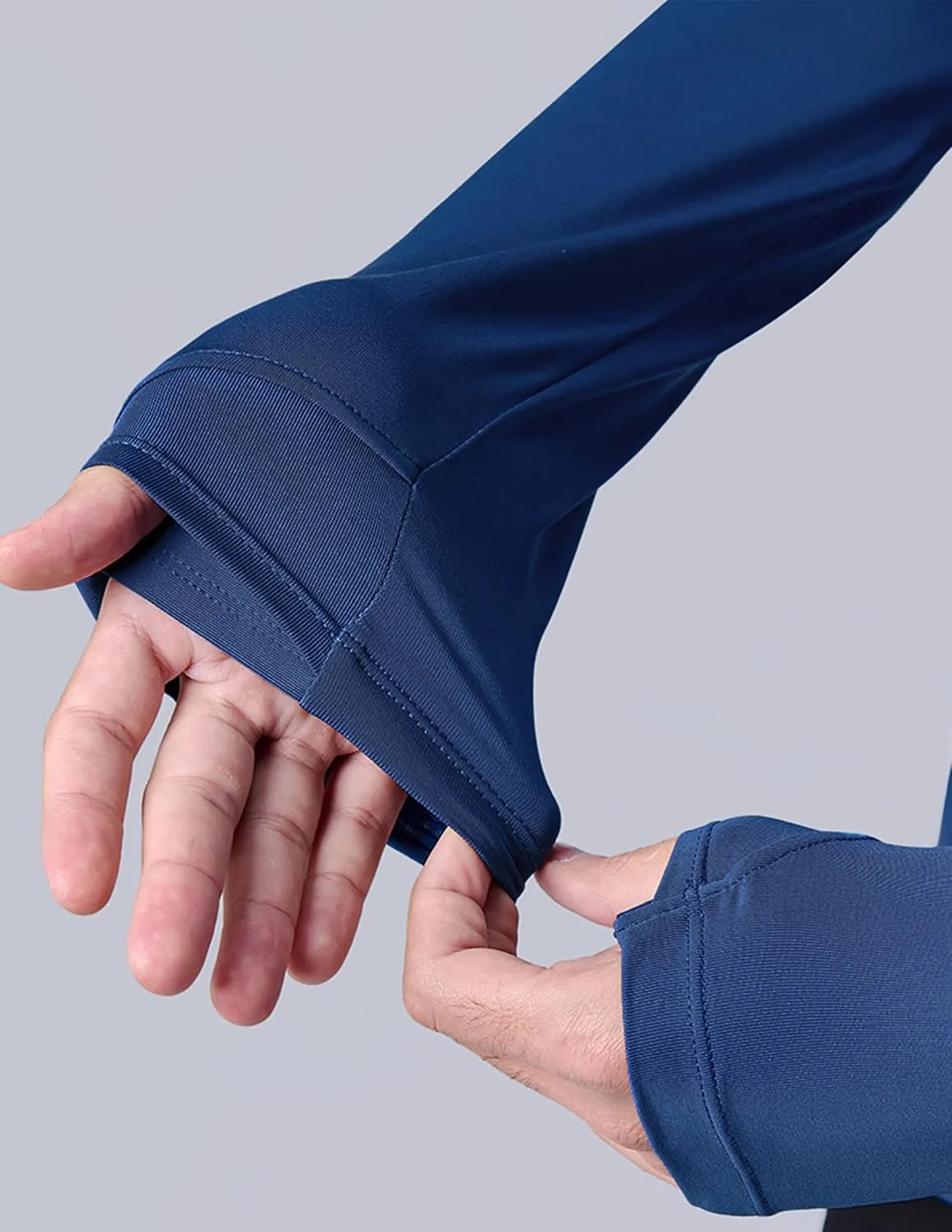 3 Pack: Men's Long Sleeve T Shirts, Dry Fit UV Sun Protection Hiking Athletic Active Tops with Thumb Holes