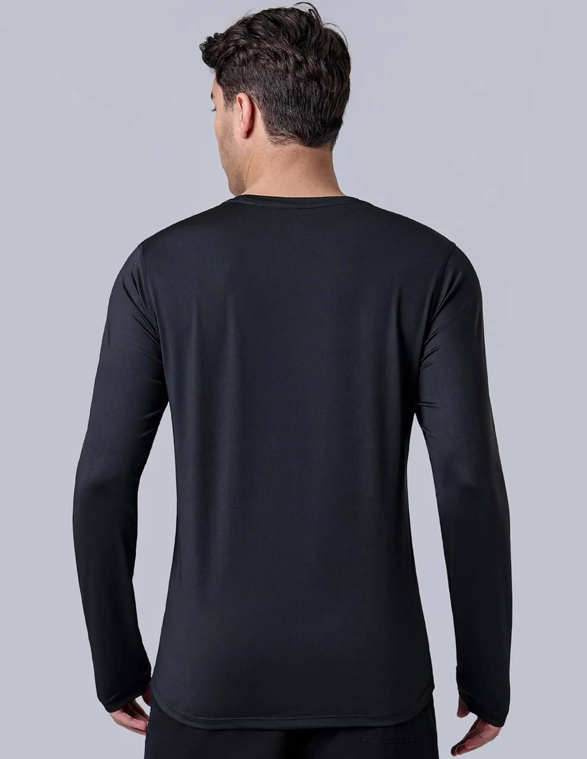 3 Pack: Men's Long Sleeve T Shirts, Dry Fit UV Sun Protection Hiking Athletic Active Tops with Thumb Holes