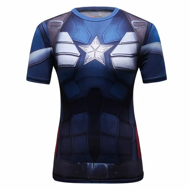 3D Print Superhero Compression T-Shirt  20 Plus Variations