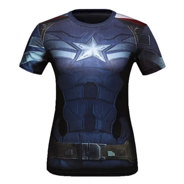 3D Print Superhero Compression T-Shirt  20 Plus Variations