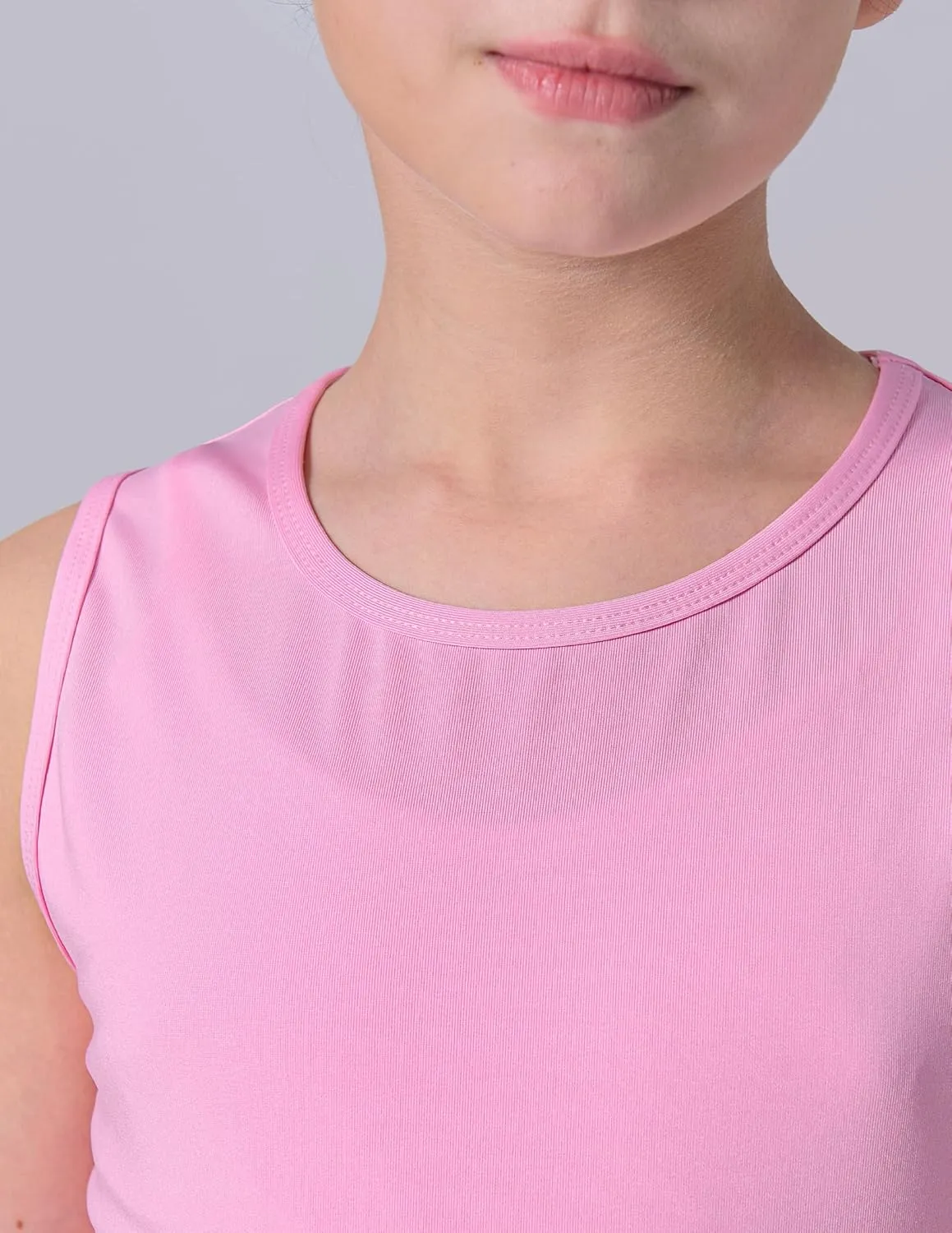 4 Pack Youth Girls Athletic Tank Tops Dry Fit Active Performance Tech Sleeveless Shirts