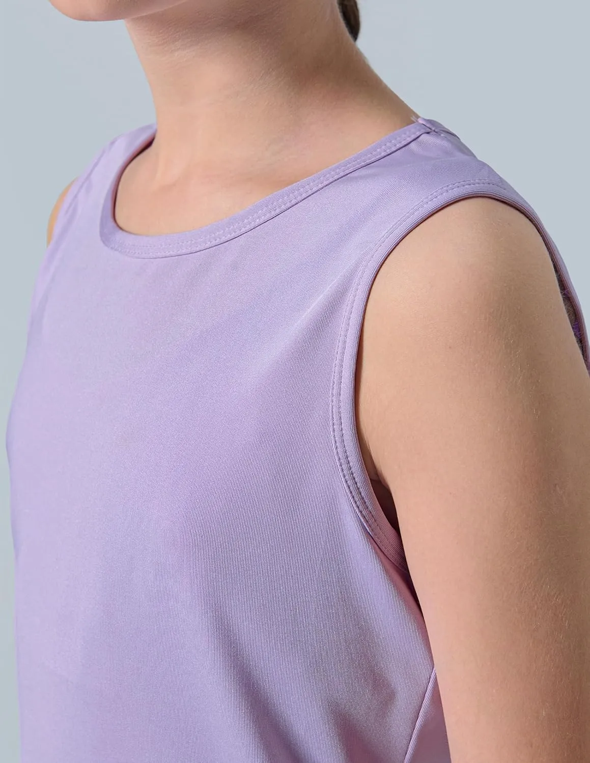 4 Pack Youth Girls Athletic Tank Tops Dry Fit Active Performance Tech Sleeveless Shirts