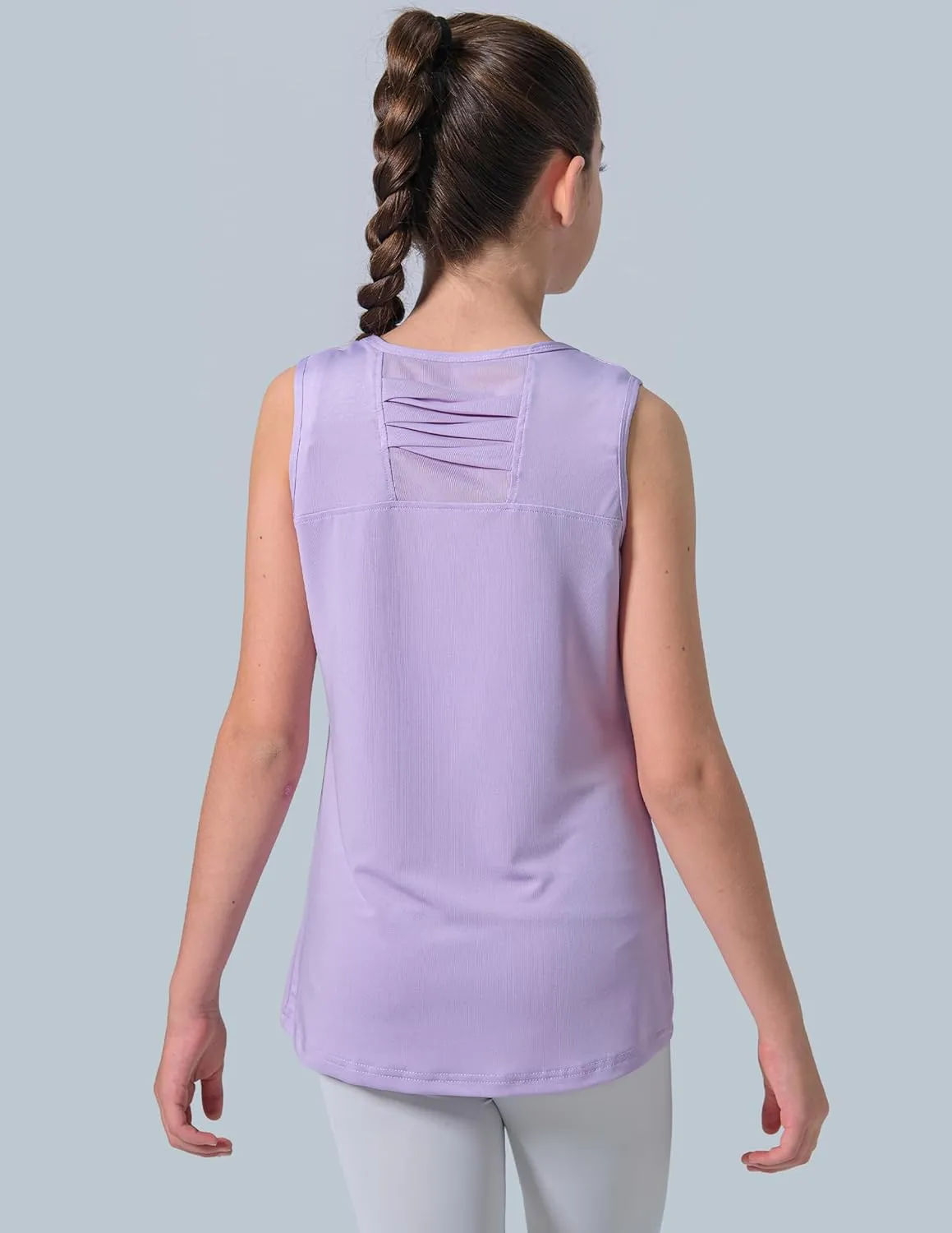 4 Pack Youth Girls Athletic Tank Tops Dry Fit Active Performance Tech Sleeveless Shirts