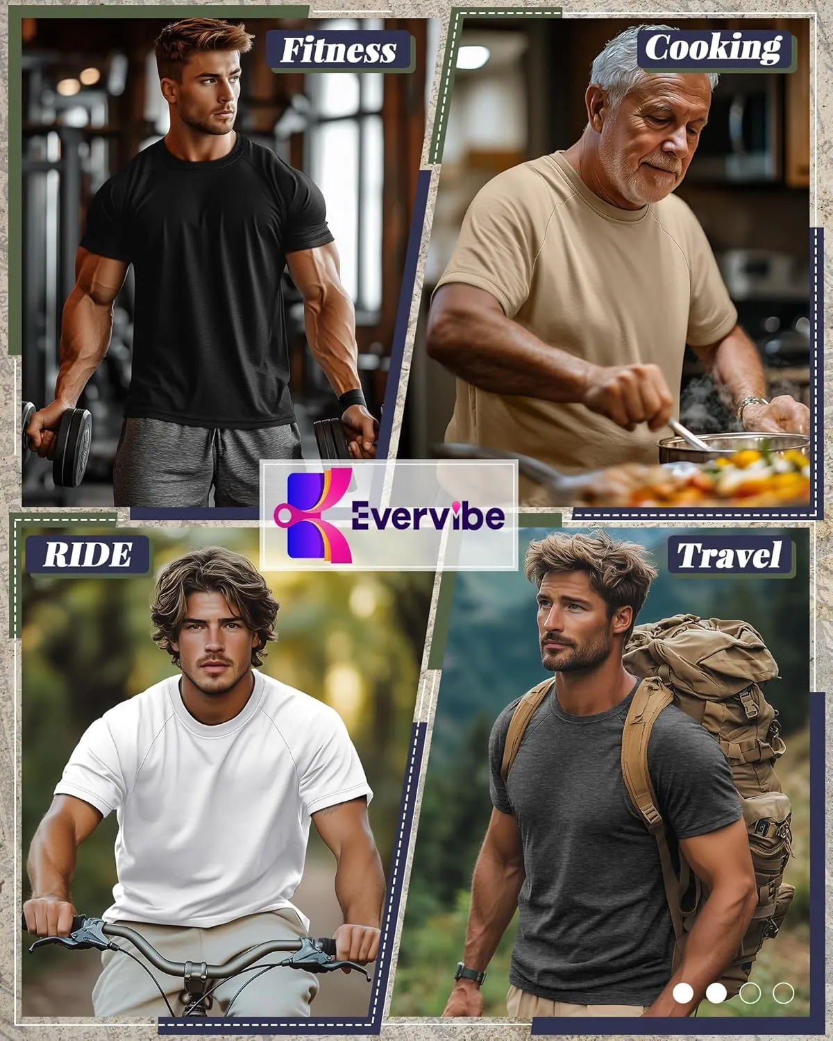 5 Pack Men's Big & Tall Cotton T-Shirts, Short Sleeve Crew Neck Shirts Moisture Wicking Classic Tees Bulk Multipack