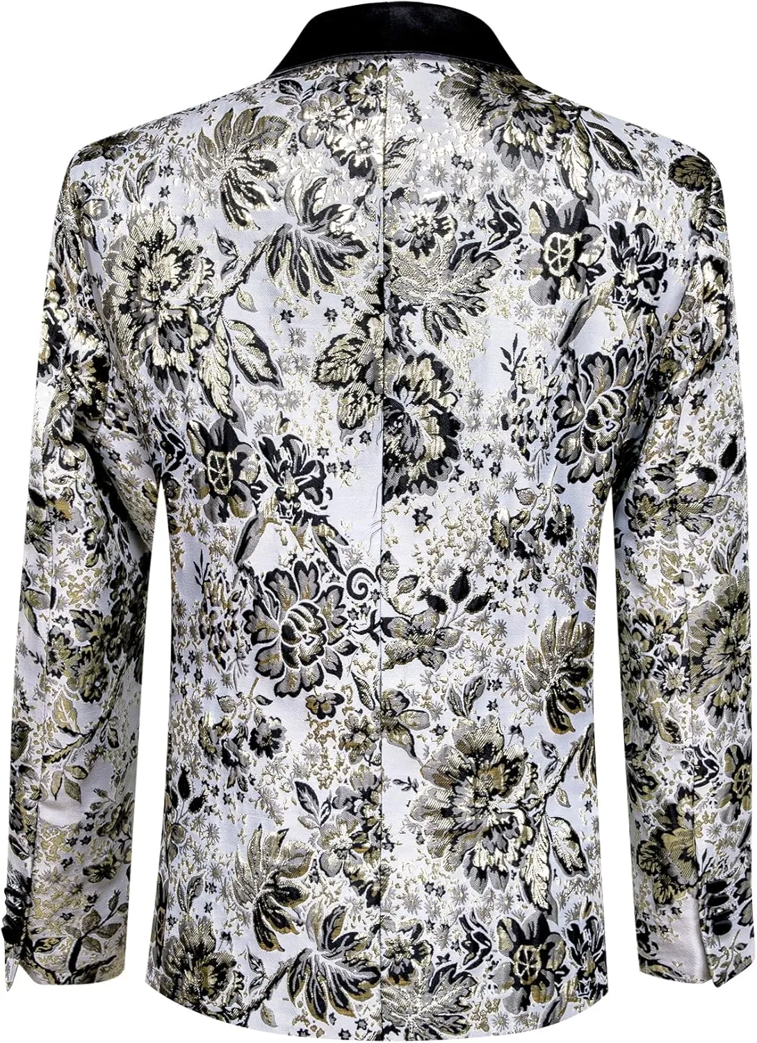 Barry.Wang Blazer for Men Paisley Sport Coat Lightweight Suit Jacket Regular Tuxedo Flower Mardi Gras Carnival Gift