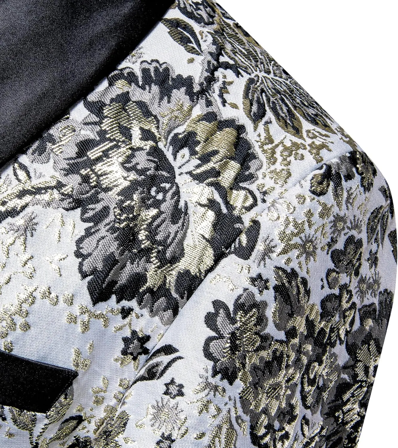 Barry.Wang Blazer for Men Paisley Sport Coat Lightweight Suit Jacket Regular Tuxedo Flower Mardi Gras Carnival Gift