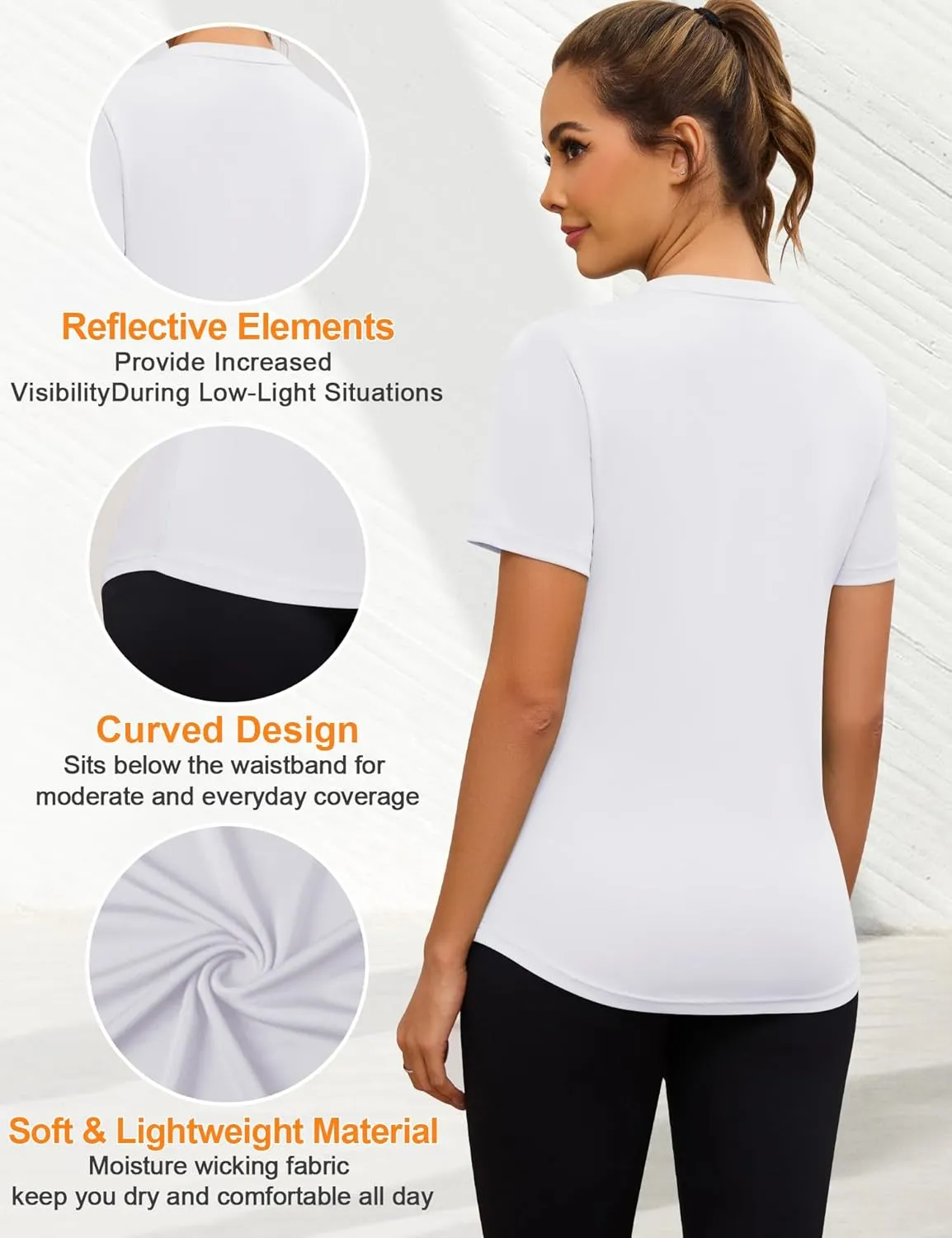Blingfit Workout Tops for Women Short Sleeve Yoga Shirts Sports Gym Tshirts Quick Drying Running Top UPF 80  Sun Protection