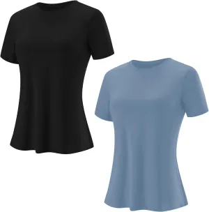Blingfit Workout Tops for Women Short Sleeve Yoga Shirts Sports Gym Tshirts Quick Drying Running Top UPF 80  Sun Protection