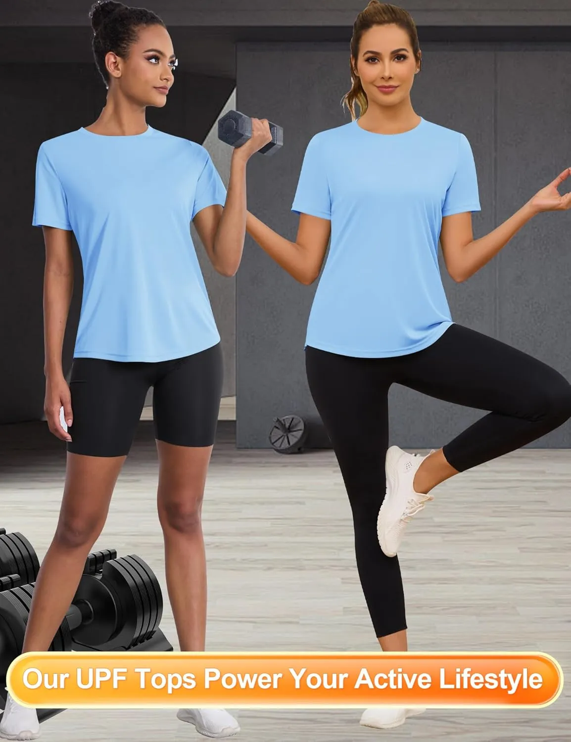 Blingfit Workout Tops for Women Short Sleeve Yoga Shirts Sports Gym Tshirts Quick Drying Running Top UPF 80  Sun Protection