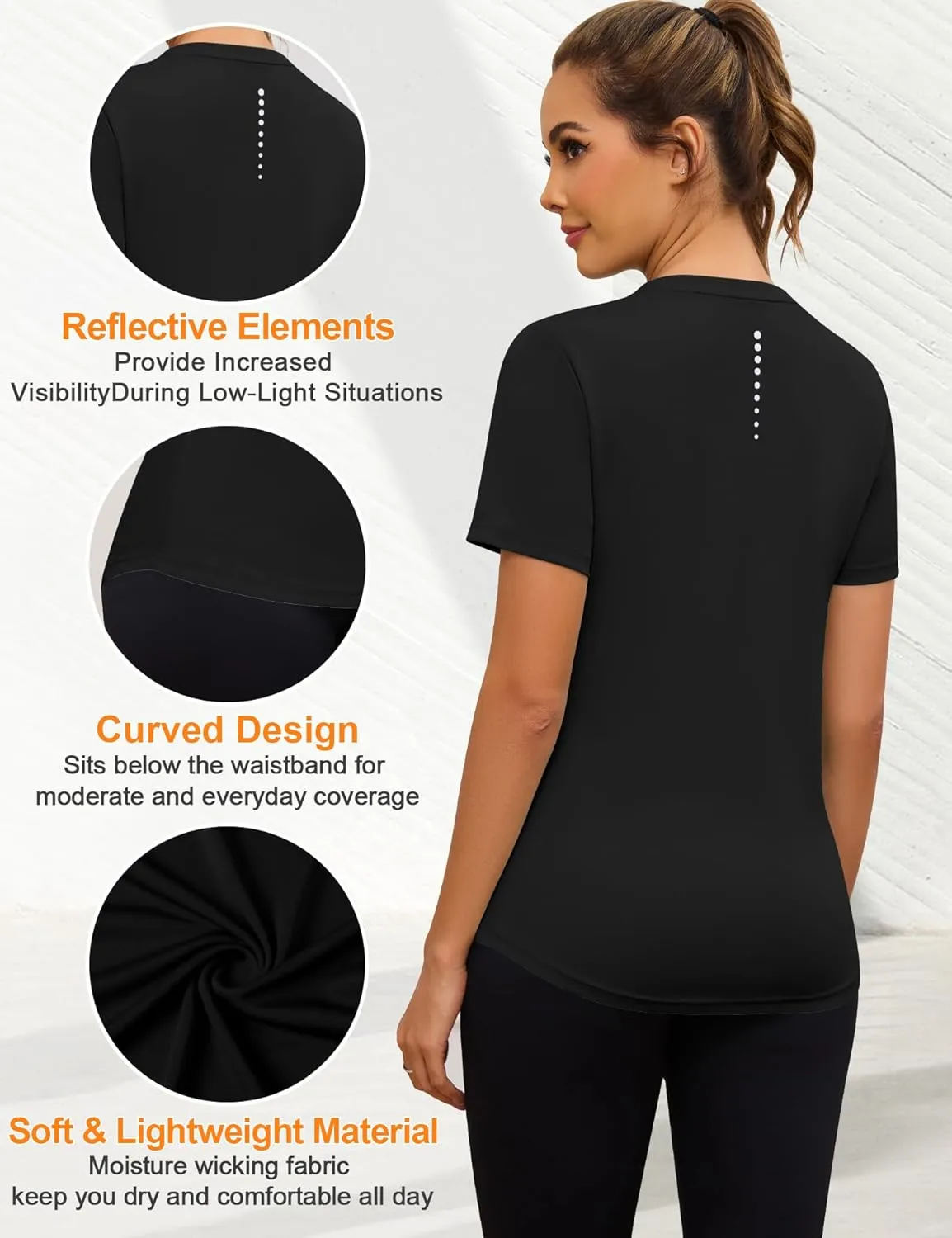 Blingfit Workout Tops for Women Short Sleeve Yoga Shirts Sports Gym Tshirts Quick Drying Running Top UPF 80  Sun Protection