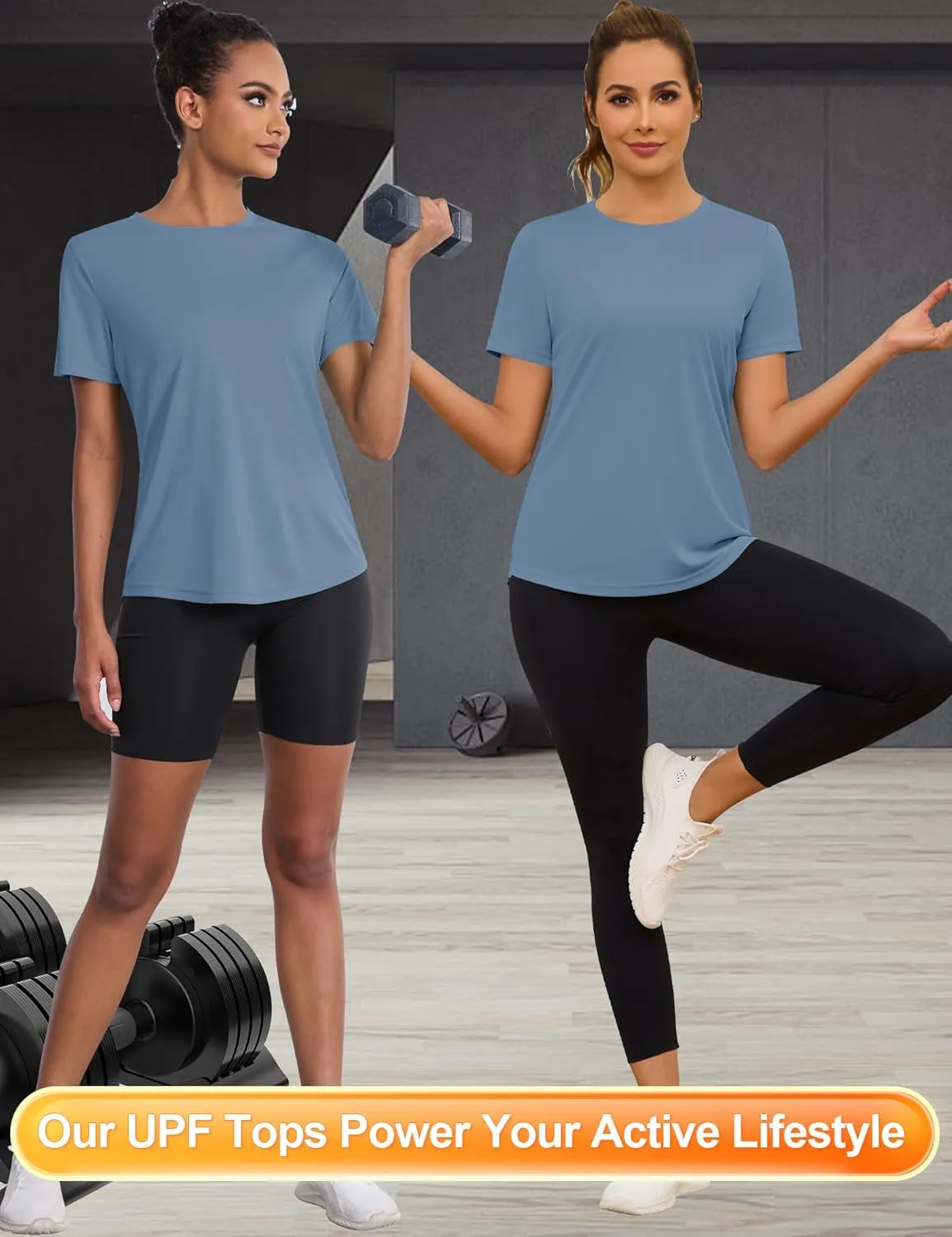 Blingfit Workout Tops for Women Short Sleeve Yoga Shirts Sports Gym Tshirts Quick Drying Running Top UPF 80  Sun Protection