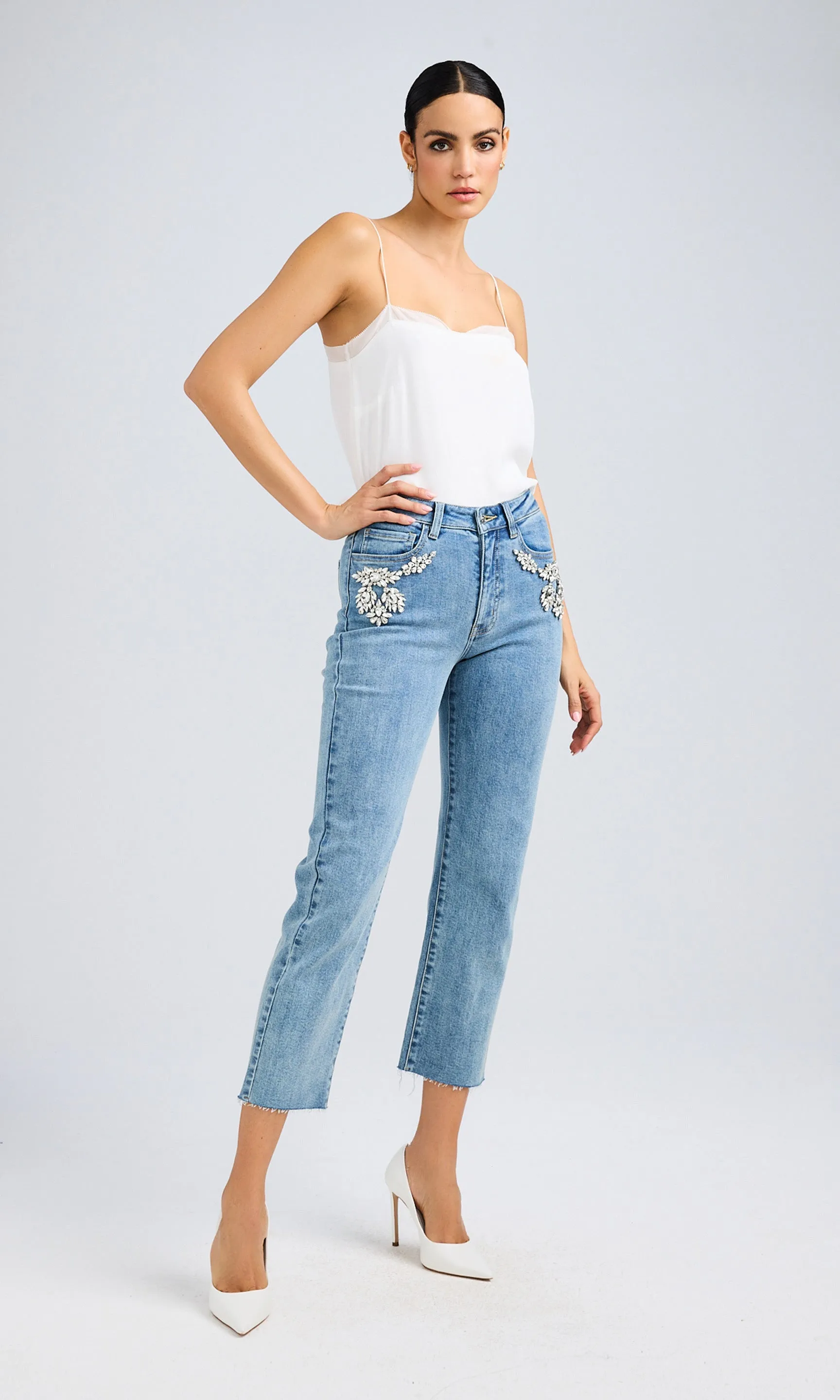 Carolyn Crystal Denim Jeans