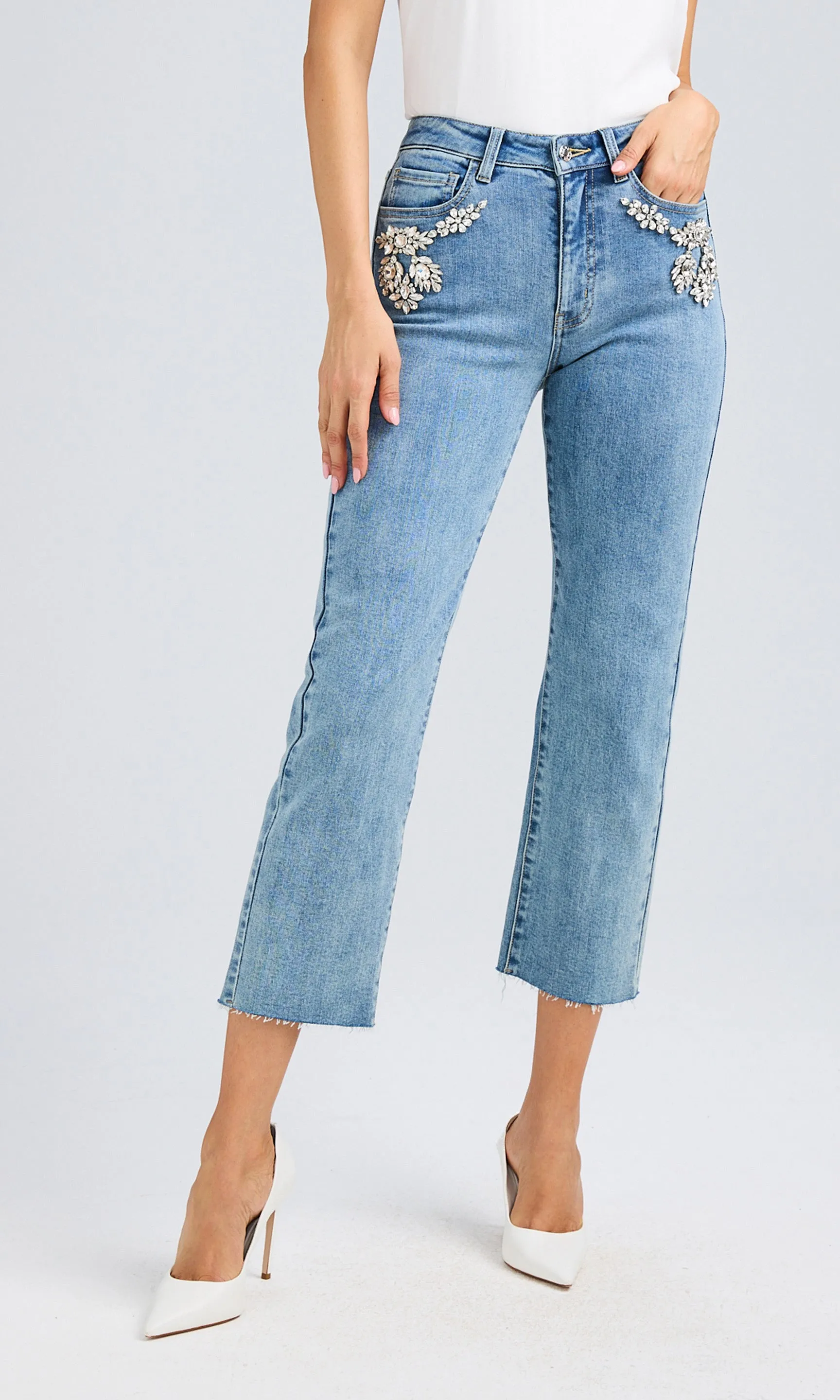 Carolyn Crystal Denim Jeans