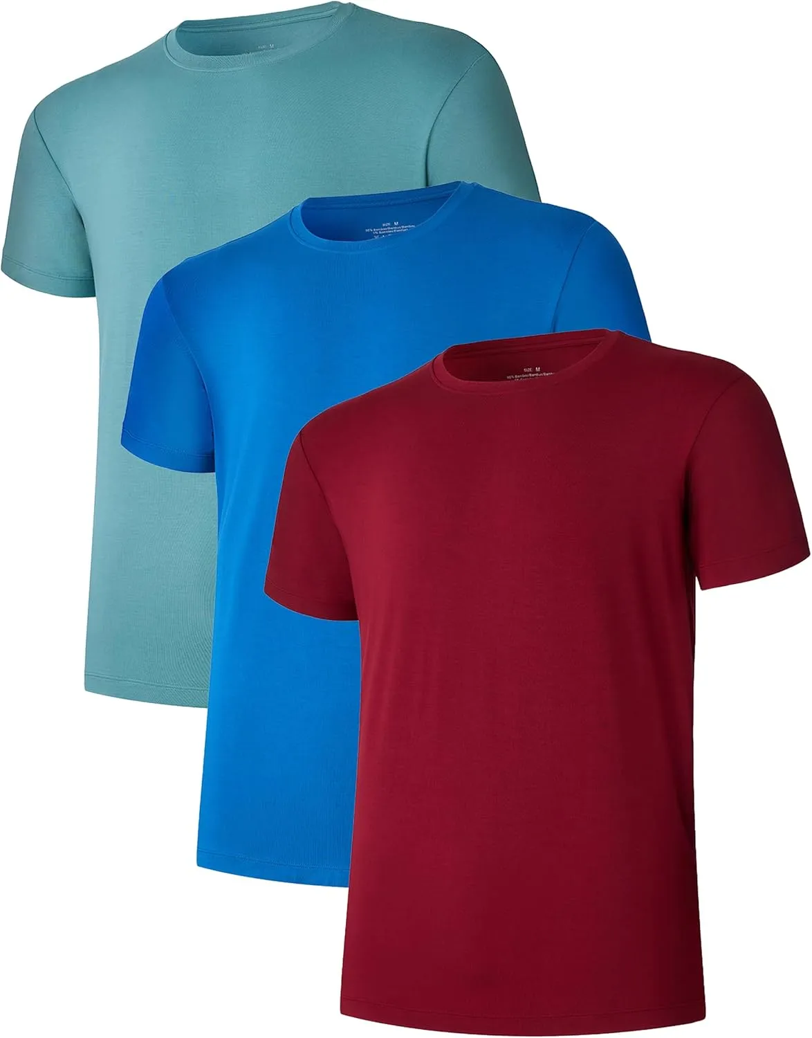 CF Men's Undershirts Bamboo Rayon Moisture Wicking T-Shirts Short Sleeve Crewneck Tees for Men Slim Fit T-Shirts 3 or 5 Pack