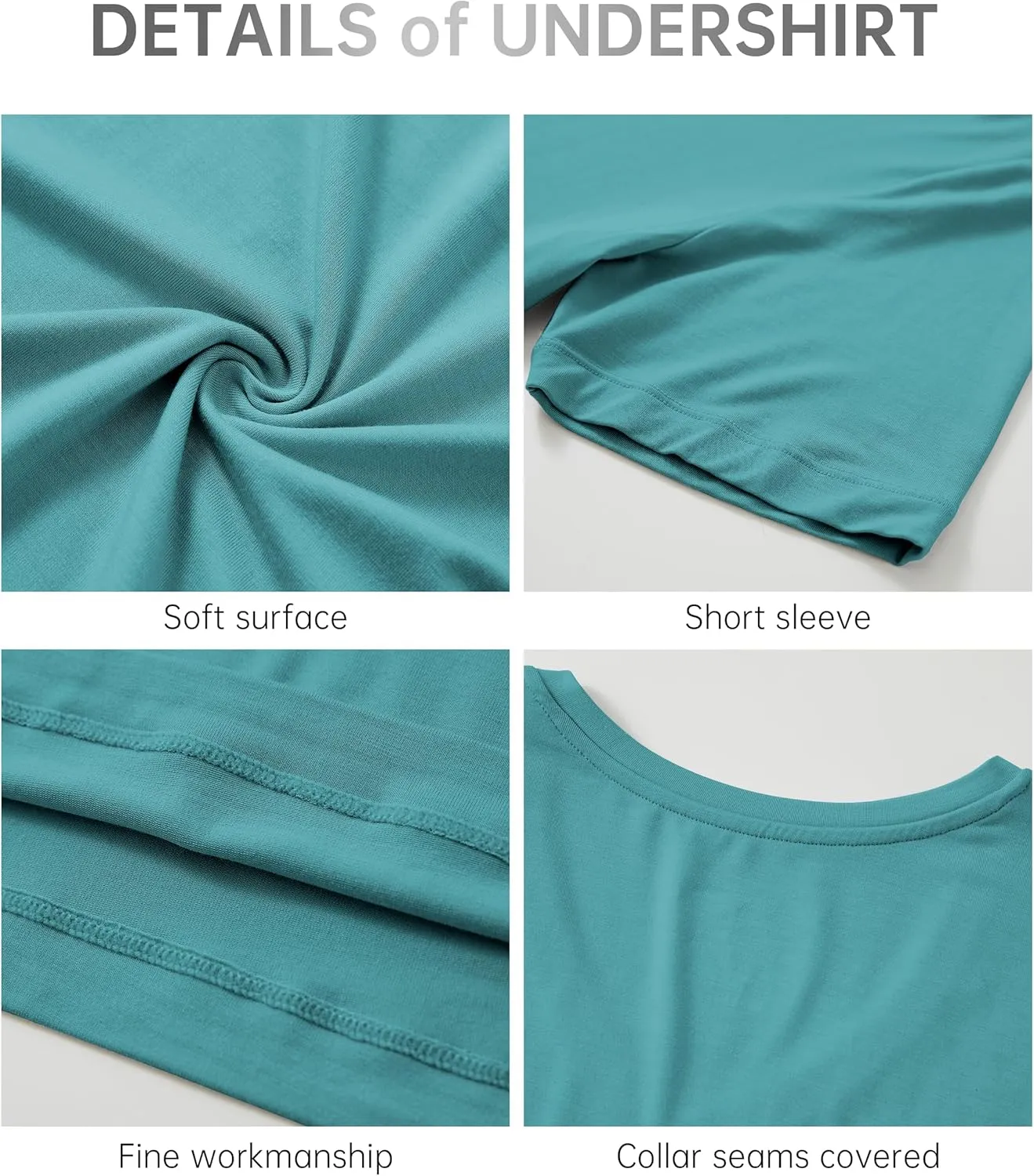 CF Men's Undershirts Bamboo Rayon Moisture Wicking T-Shirts Short Sleeve Crewneck Tees for Men Slim Fit T-Shirts 3 or 5 Pack