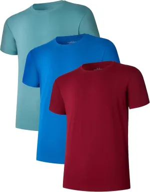 CF Men's Undershirts Bamboo Rayon Moisture Wicking T-Shirts Short Sleeve Crewneck Tees for Men Slim Fit T-Shirts 3 or 5 Pack