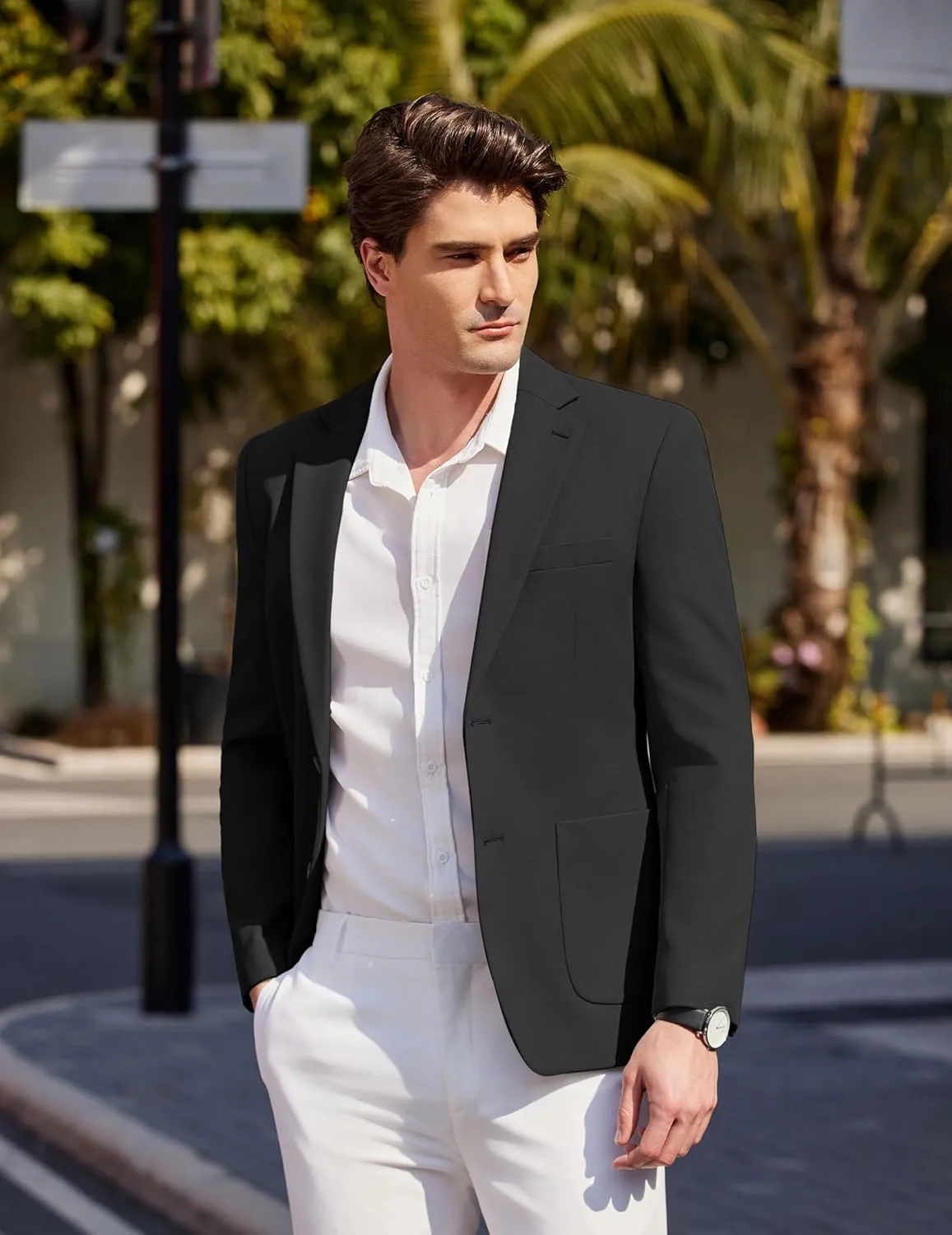COOFANDY Mens Casual Blazer Sport Coat Two Buttons Lightweight Knit Suit Jackets