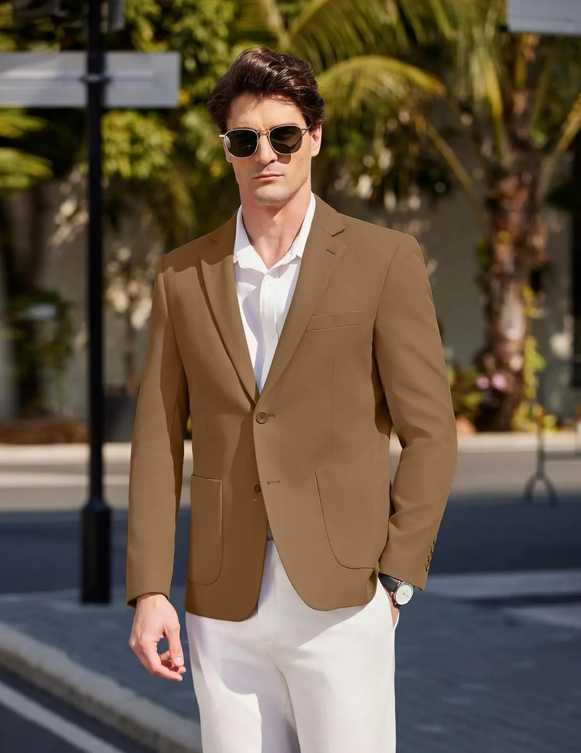 COOFANDY Mens Casual Blazer Sport Coat Two Buttons Lightweight Knit Suit Jackets