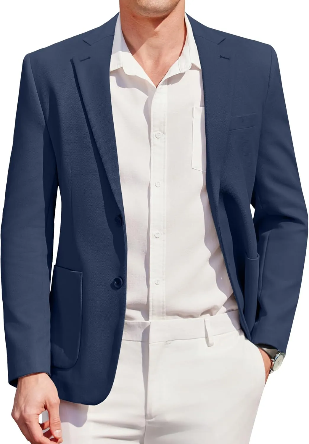 COOFANDY Mens Casual Blazer Sport Coat Two Buttons Lightweight Knit Suit Jackets