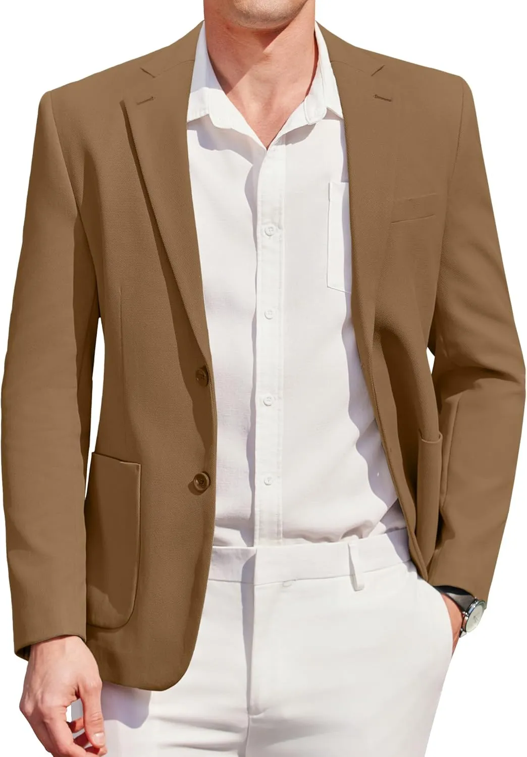 COOFANDY Mens Casual Blazer Sport Coat Two Buttons Lightweight Knit Suit Jackets