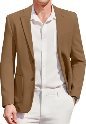 COOFANDY Mens Casual Blazer Sport Coat Two Buttons Lightweight Knit Suit Jackets
