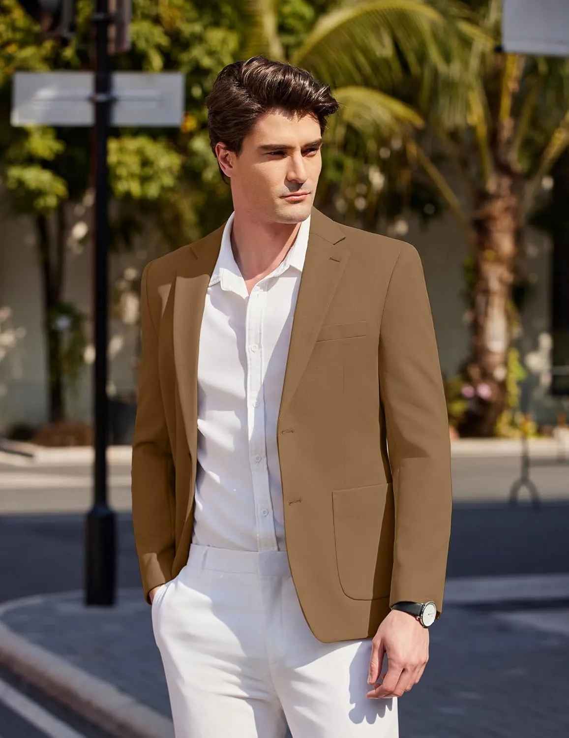 COOFANDY Mens Casual Blazer Sport Coat Two Buttons Lightweight Knit Suit Jackets