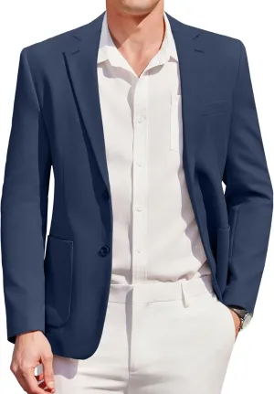 COOFANDY Mens Casual Blazer Sport Coat Two Buttons Lightweight Knit Suit Jackets