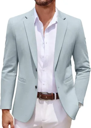 COOFANDY Men's Casual Knit Blazer Two Button Lightweight Sport Coats Suit Jacket
