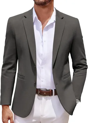 COOFANDY Men's Casual Knit Blazer Two Button Lightweight Sport Coats Suit Jacket