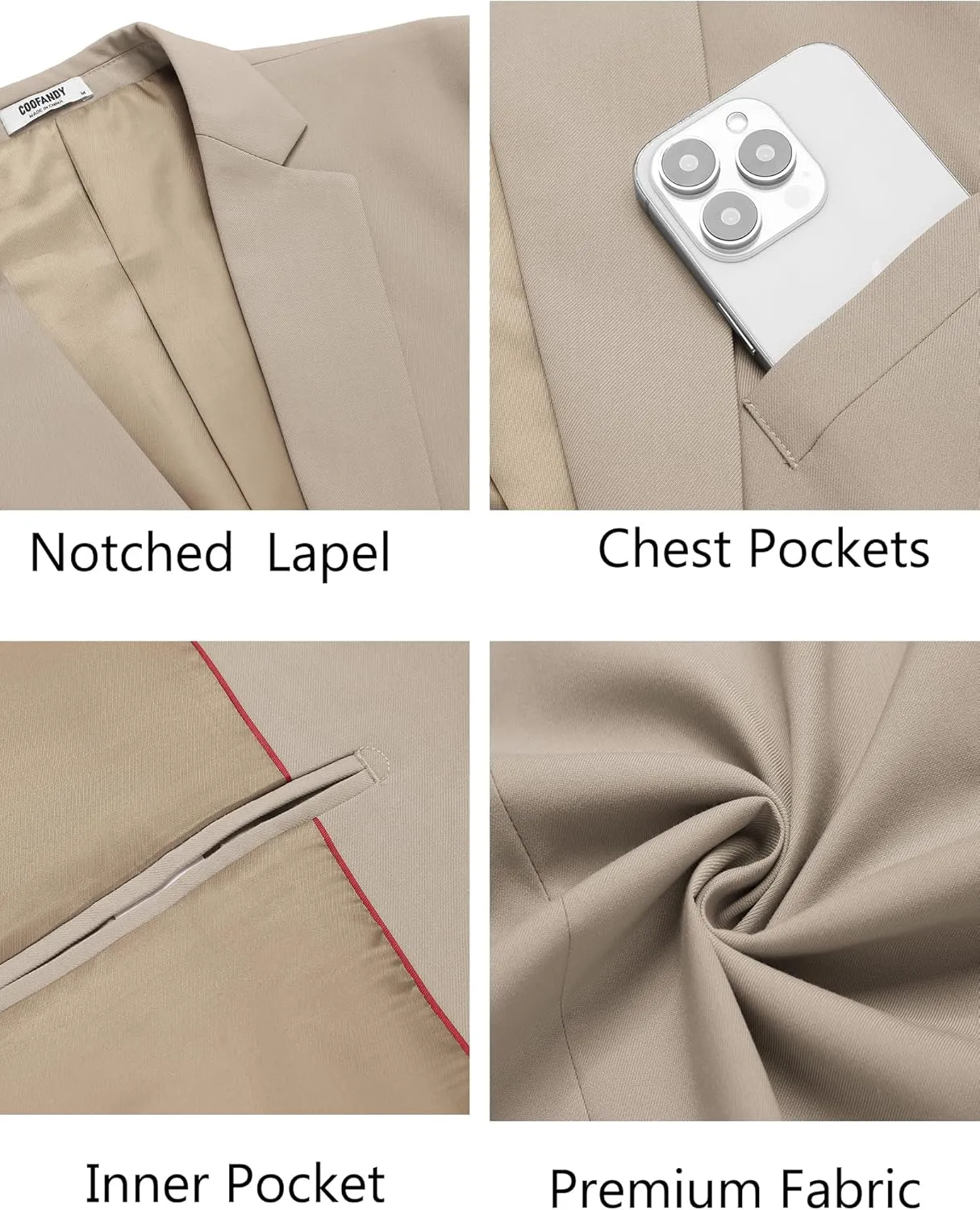COOFANDY Mens Casual Sport Coats Blazers Two Button Formal Lightweight Suit Jacket