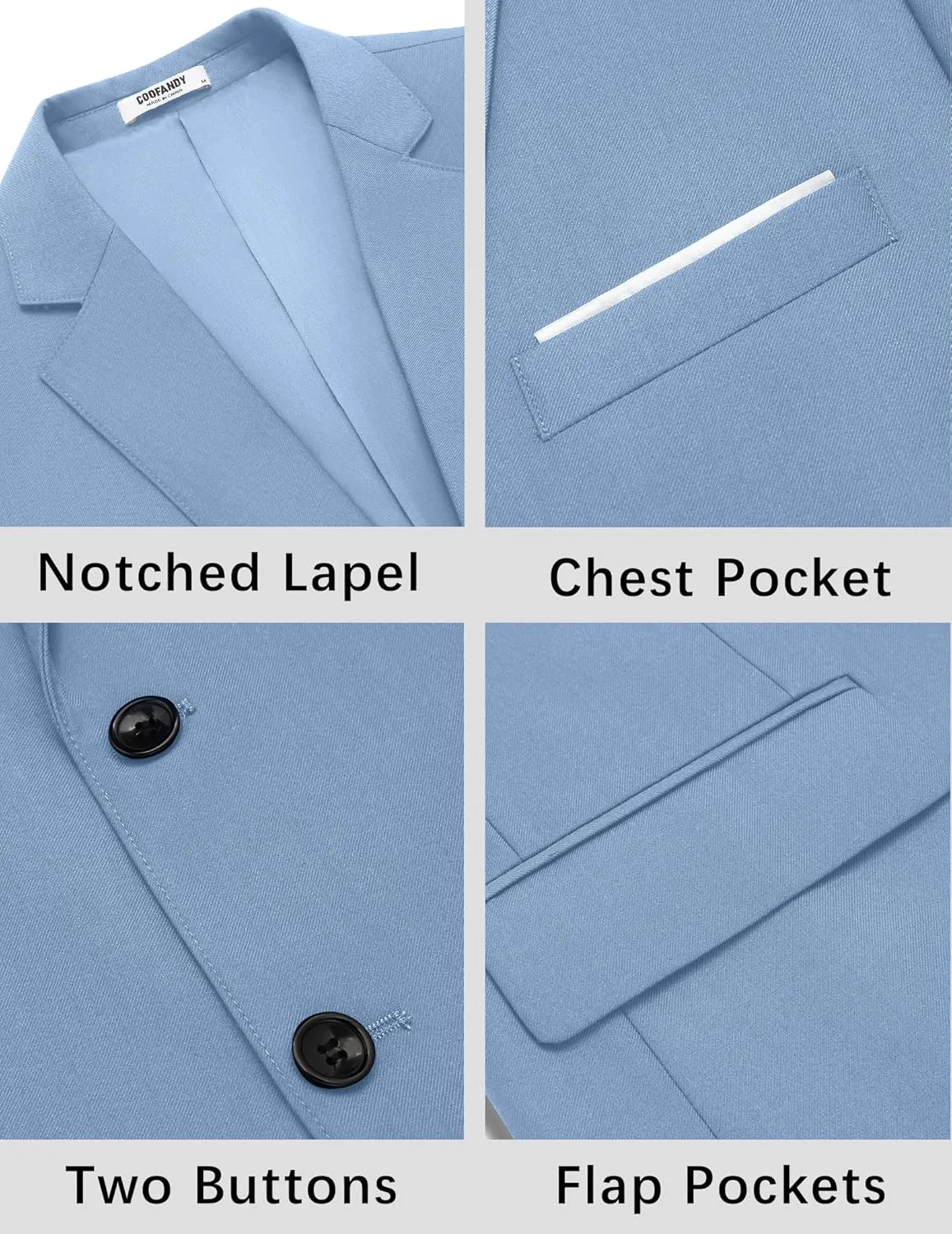 COOFANDY Mens Causal Blazer Two Button Suit Jackets Lightweight Slim Fit Sports Coats
