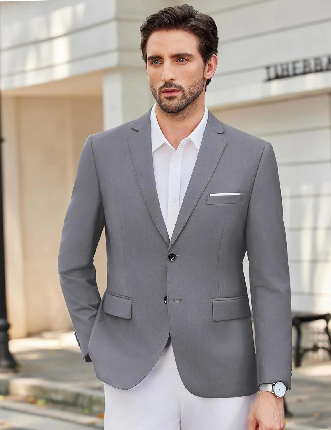 COOFANDY Mens Causal Blazer Two Button Suit Jackets Lightweight Slim Fit Sports Coats