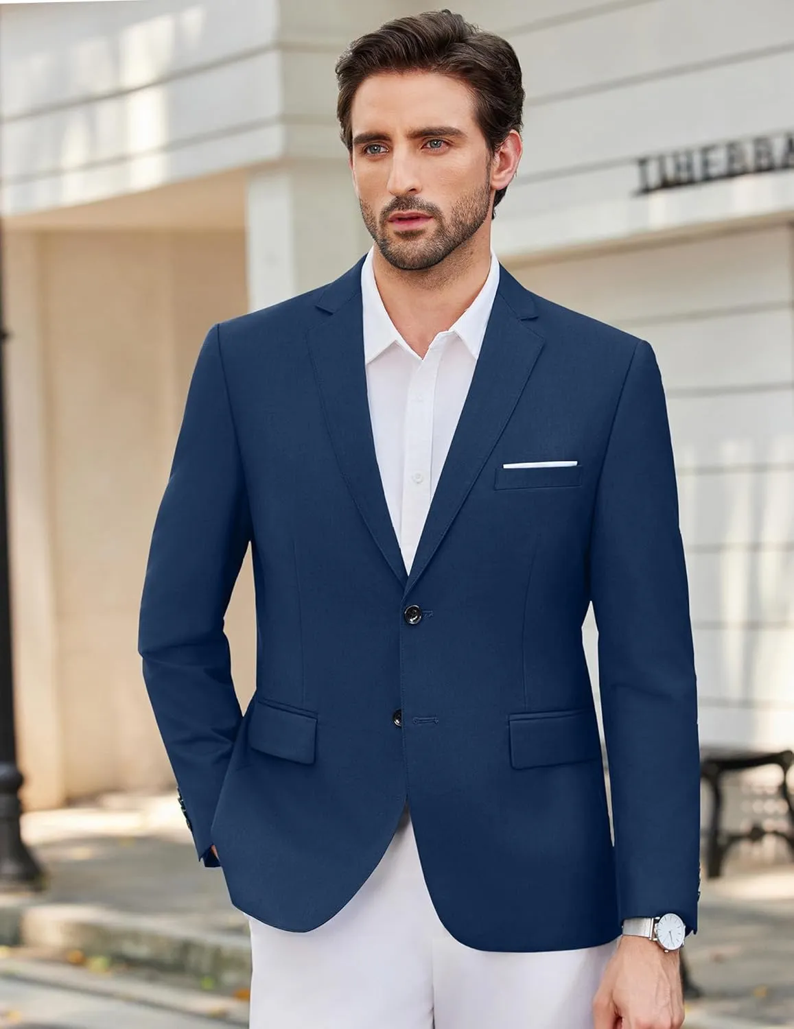 COOFANDY Mens Causal Blazer Two Button Suit Jackets Lightweight Slim Fit Sports Coats