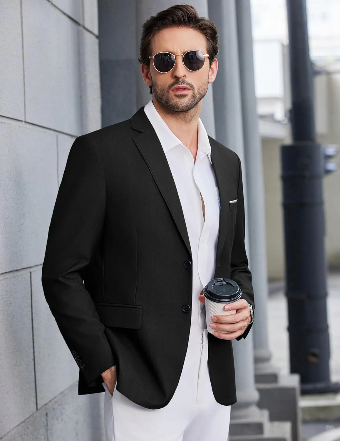 COOFANDY Mens Causal Blazer Two Button Suit Jackets Lightweight Slim Fit Sports Coats