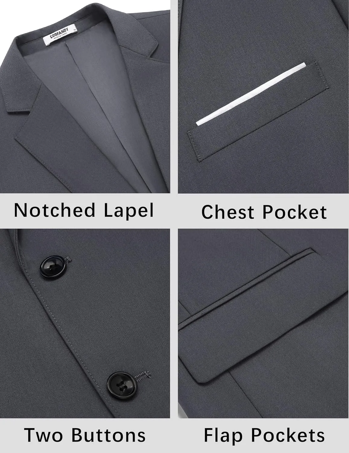 COOFANDY Mens Causal Blazer Two Button Suit Jackets Lightweight Slim Fit Sports Coats