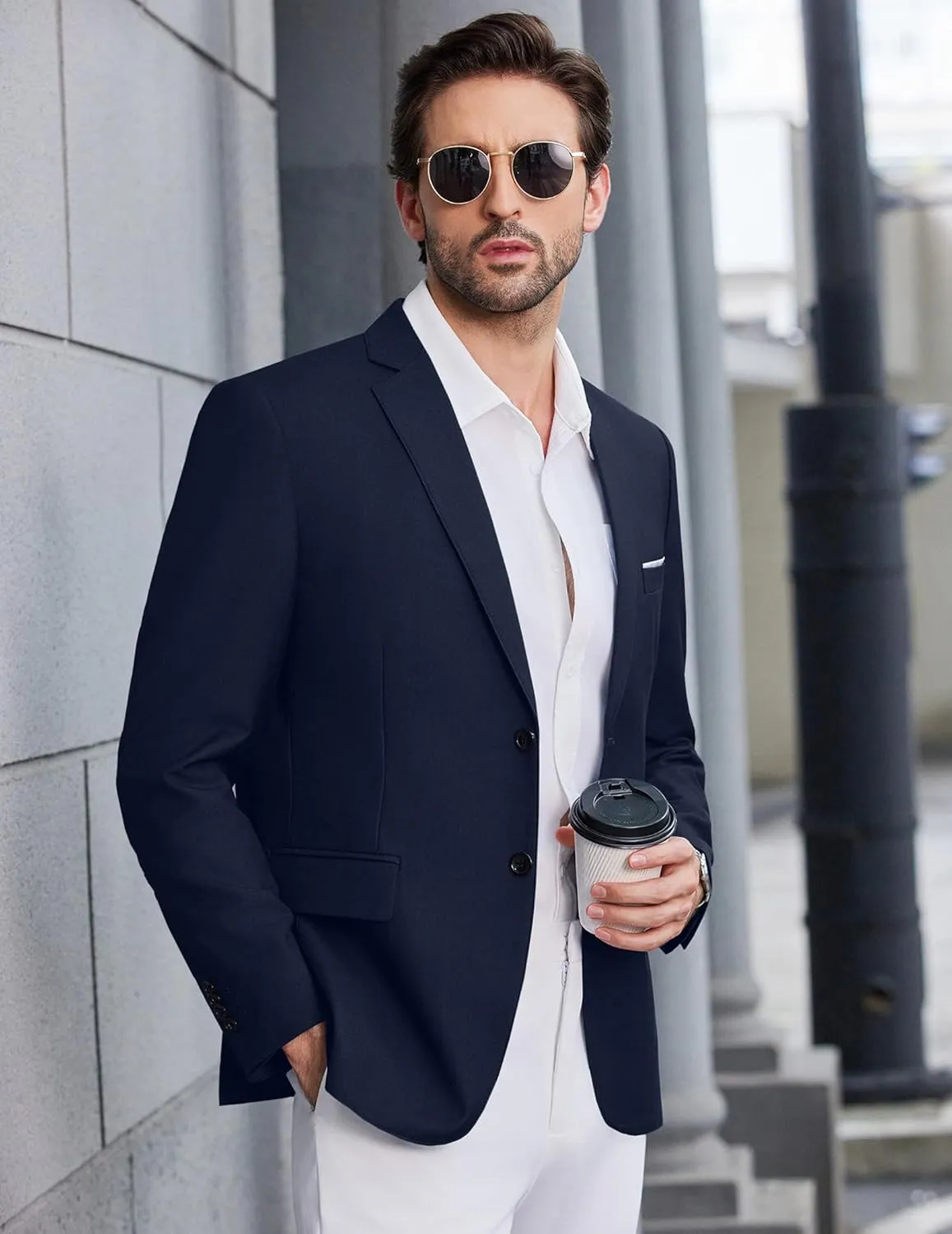 COOFANDY Mens Causal Blazer Two Button Suit Jackets Lightweight Slim Fit Sports Coats