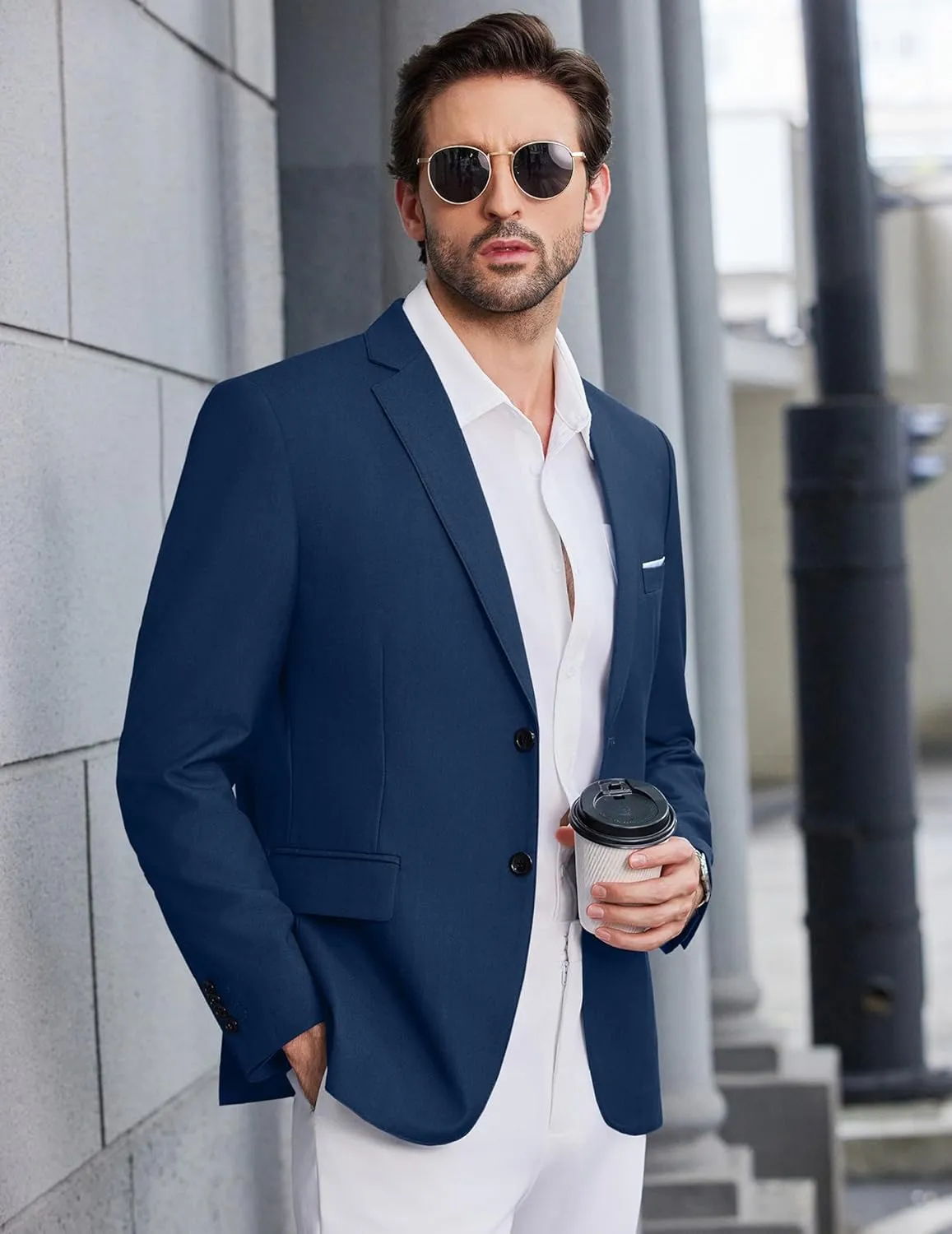 COOFANDY Mens Causal Blazer Two Button Suit Jackets Lightweight Slim Fit Sports Coats