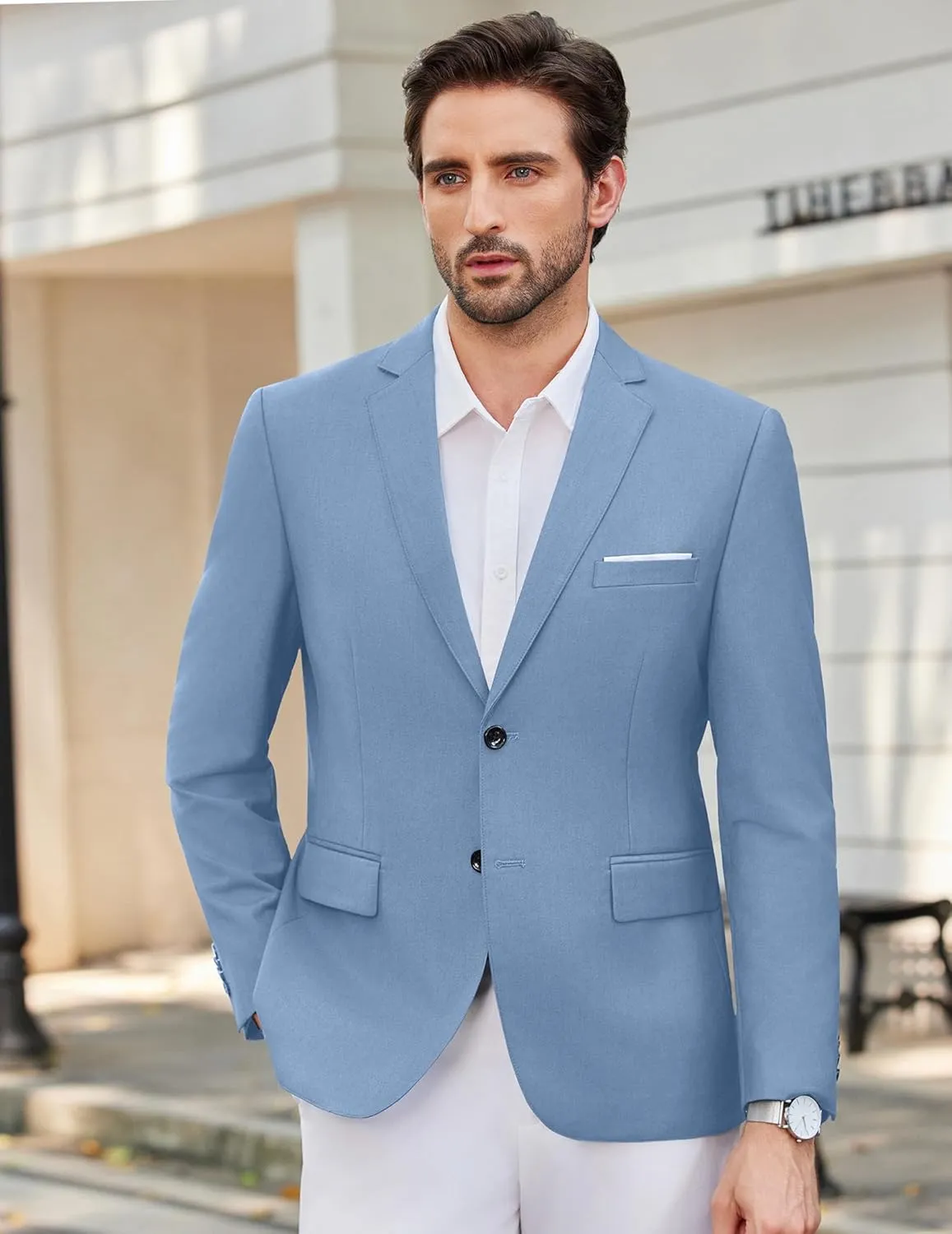 COOFANDY Mens Causal Blazer Two Button Suit Jackets Lightweight Slim Fit Sports Coats