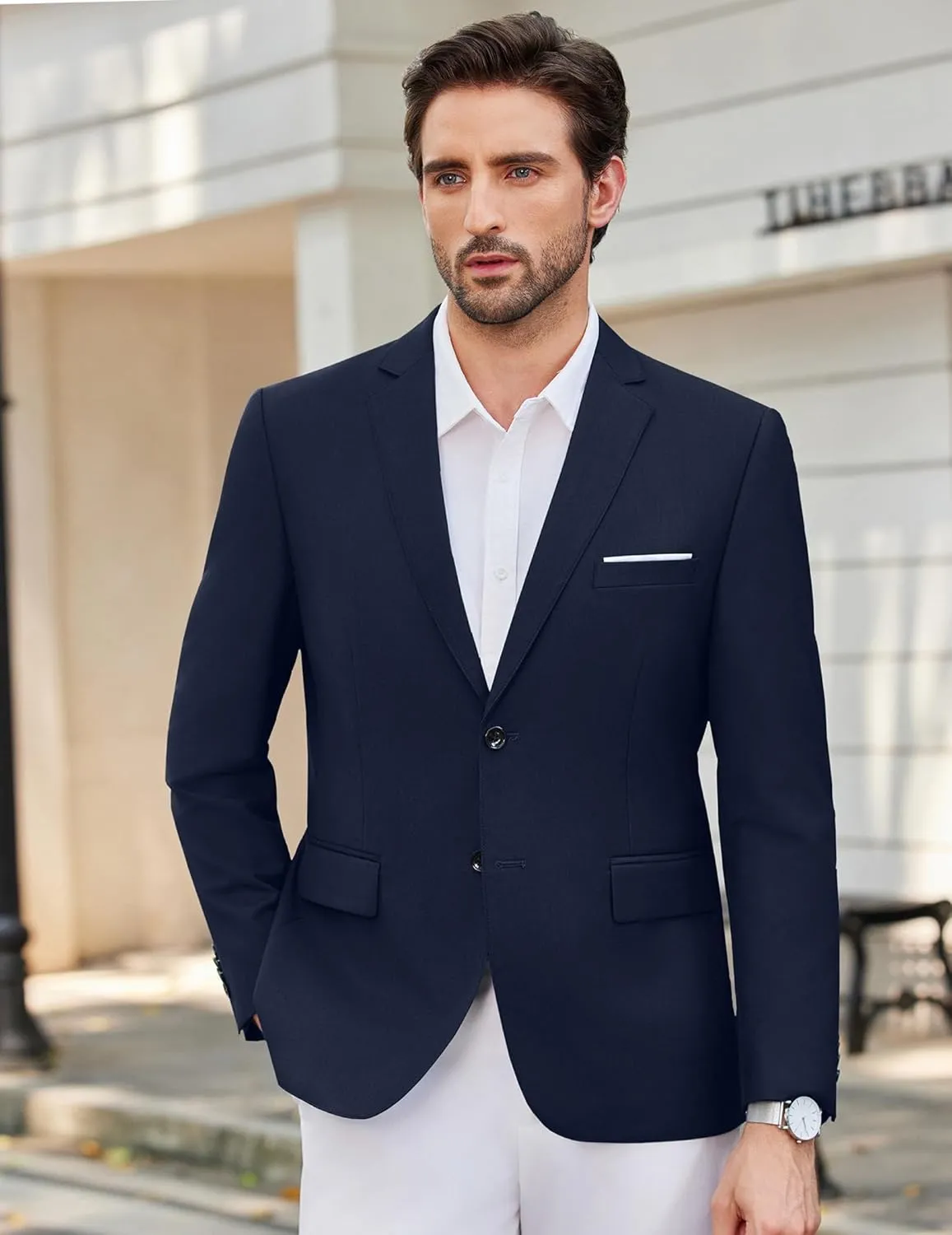 COOFANDY Mens Causal Blazer Two Button Suit Jackets Lightweight Slim Fit Sports Coats