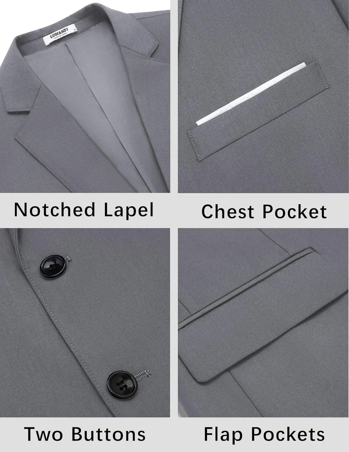 COOFANDY Mens Causal Blazer Two Button Suit Jackets Lightweight Slim Fit Sports Coats