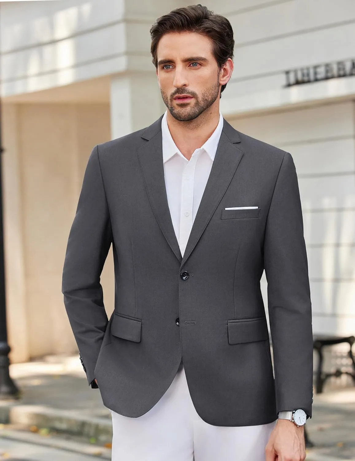 COOFANDY Mens Causal Blazer Two Button Suit Jackets Lightweight Slim Fit Sports Coats