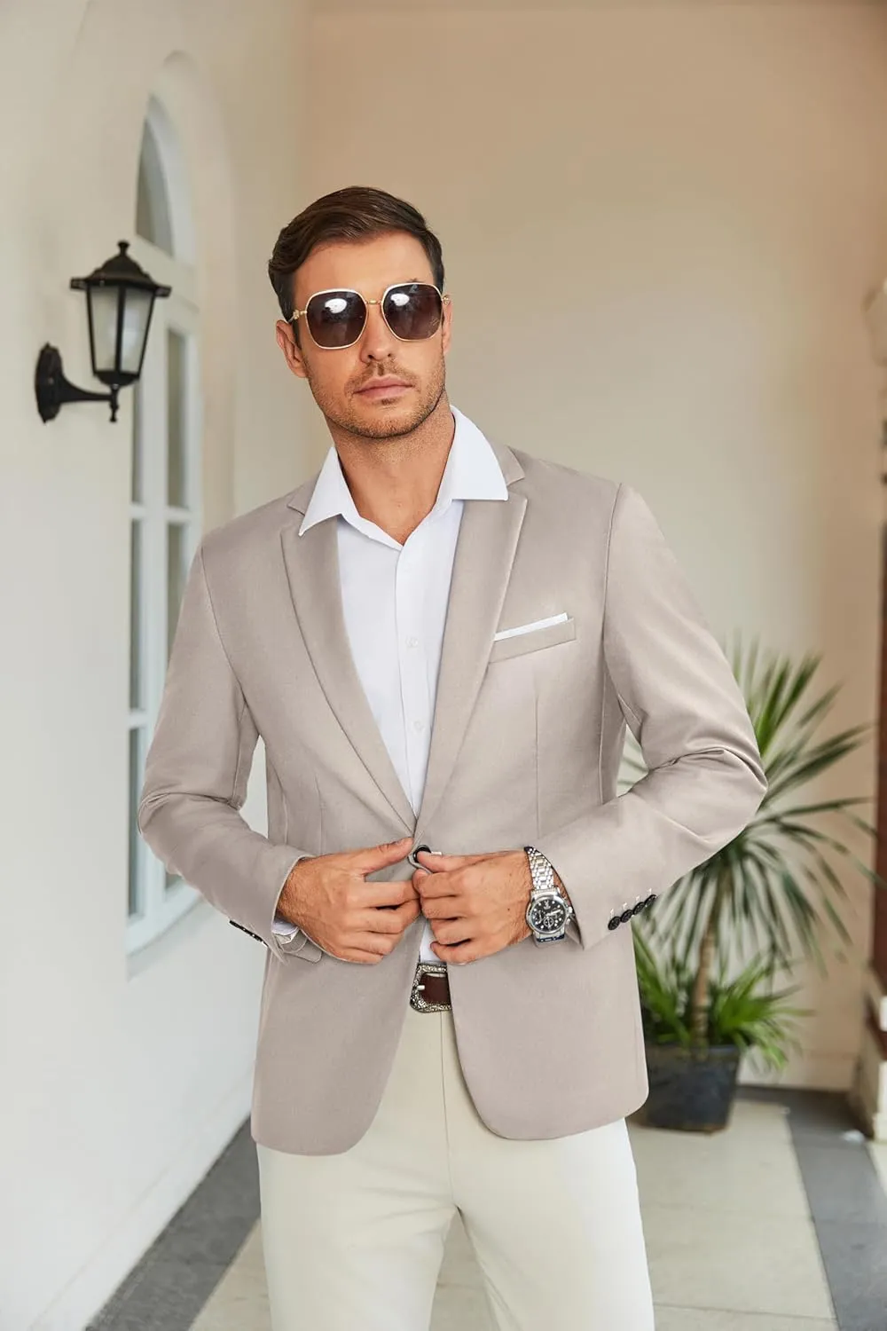 COOFANDY Men's Slim Fit Casual Blazers Lightweight Sport Coats One Button Suit Jackets