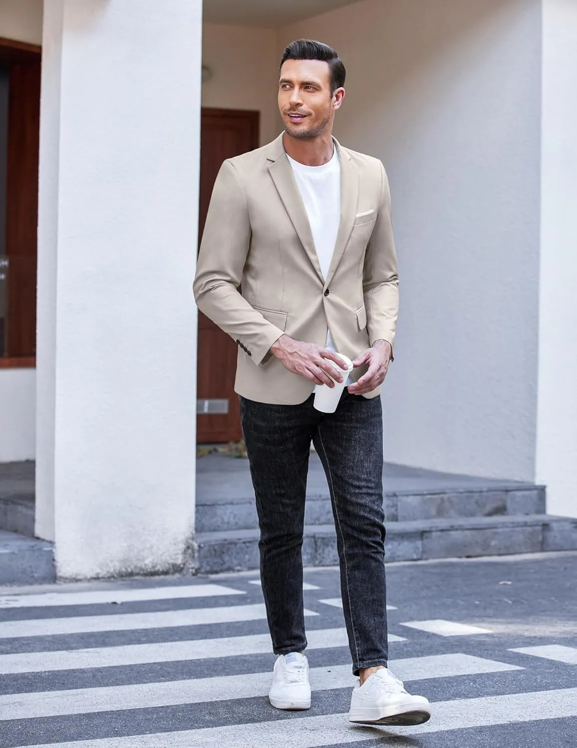 COOFANDY Men's Slim Fit Casual Blazers Lightweight Sport Coats One Button Suit Jackets