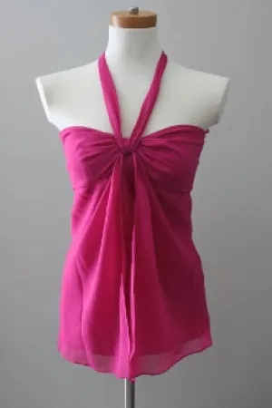 Cool Winter Fuchsia Halter Blouse