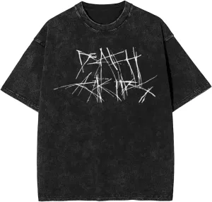 Death Rock Grips Band Vintage Oversized T Shirt Summer Round Neckline Short Sleeves Shirts for Mens Womens