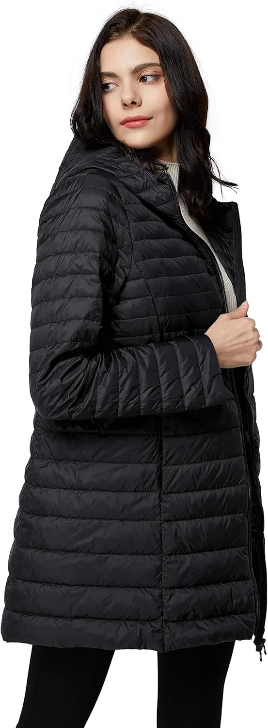 ELEZAY Women's Packable Down Jacket Mid Length Lightweight Puffer Coats Quilted