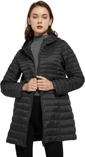 ELEZAY Women's Packable Down Jacket Mid Length Lightweight Puffer Coats Quilted