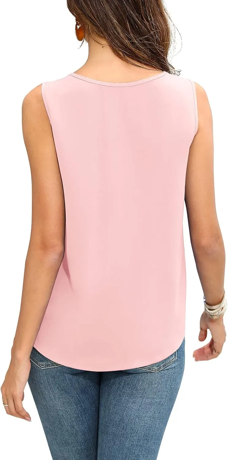 Fall Dressy Chiffon Blouses for Women V Neck Tie Front 3/4 Sleeve Tops Business Casual Office Work Loose Top Shirts