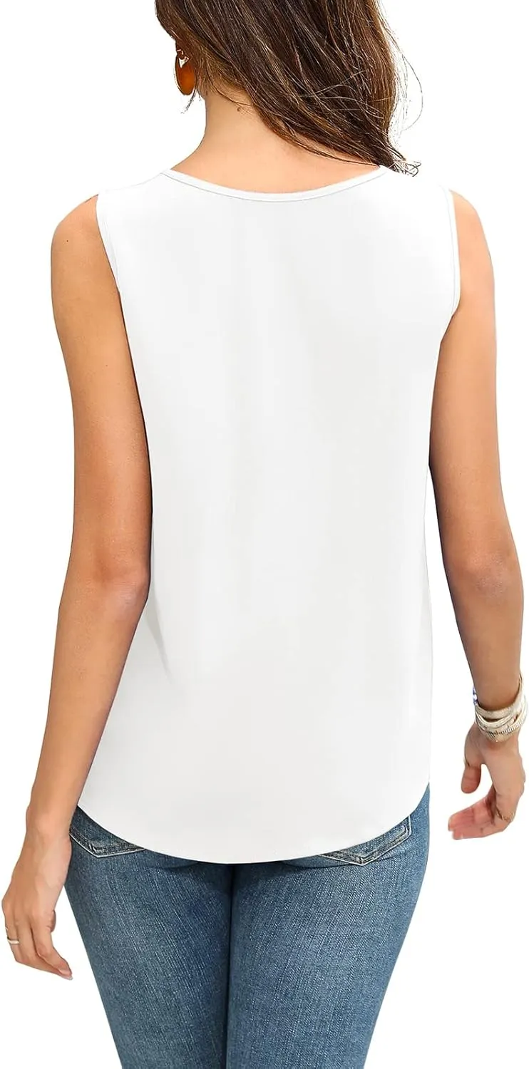 Fall Dressy Chiffon Blouses for Women V Neck Tie Front 3/4 Sleeve Tops Business Casual Office Work Loose Top Shirts