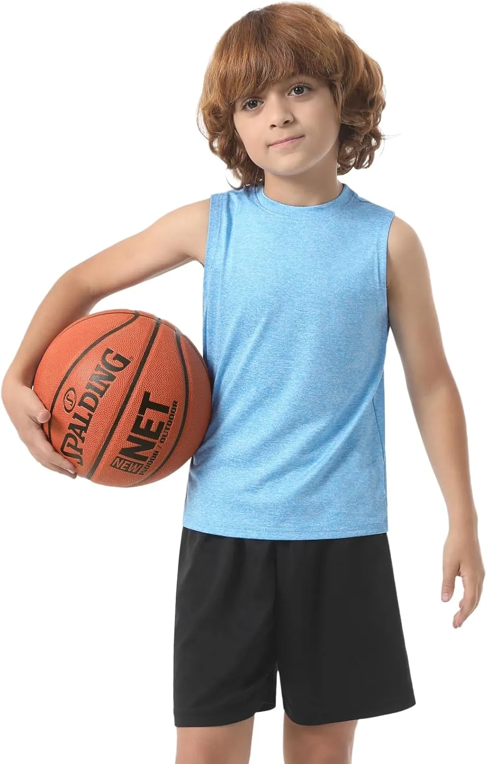 Femdouce 5 Pack Boys Workout Sleeveless Tank Tops Athletic Quick Dry Shirt Comfort Tagless Boy Tank Top Undershirts